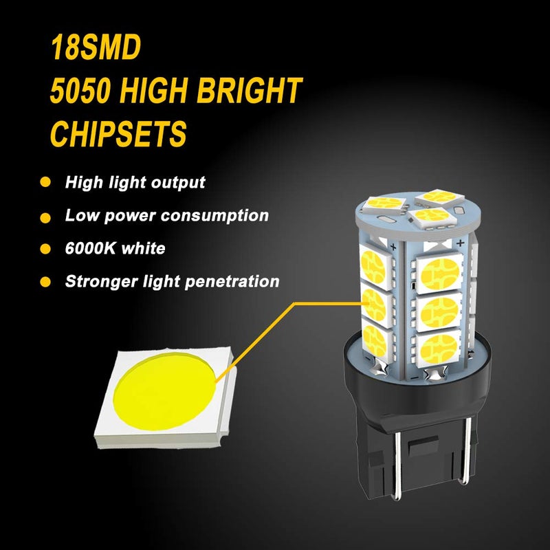 GIVEDOUA 7443 LED Brake Bulbs 7440 Brake Lights T20 992 7441 7444 7443 LED Bulbs Super Bright 18SMD 5050 Chips Used for Brake Lights, Backup Reverse Lights, Tail Lights, Pack of 10pcs - Image 5